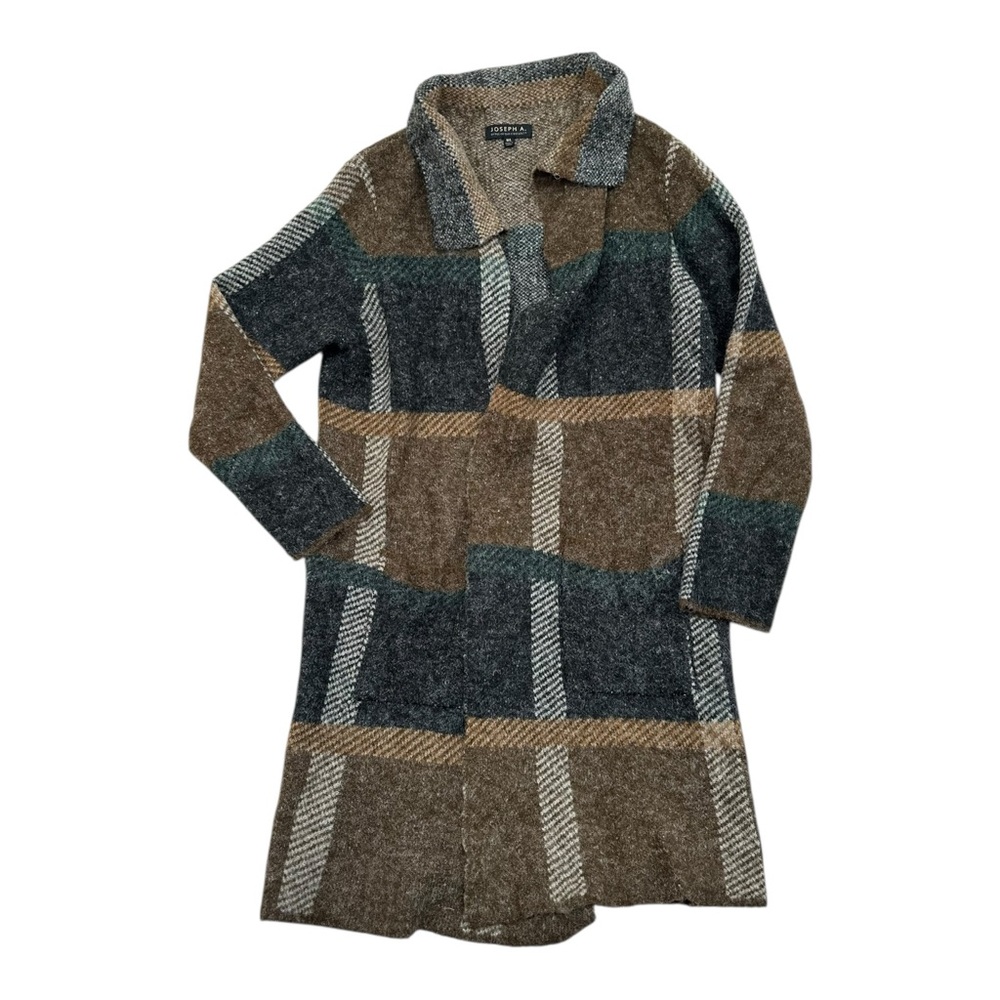 Joseph A. Knit Brown Grey Open Front Cardigan Sweater - Size M/L